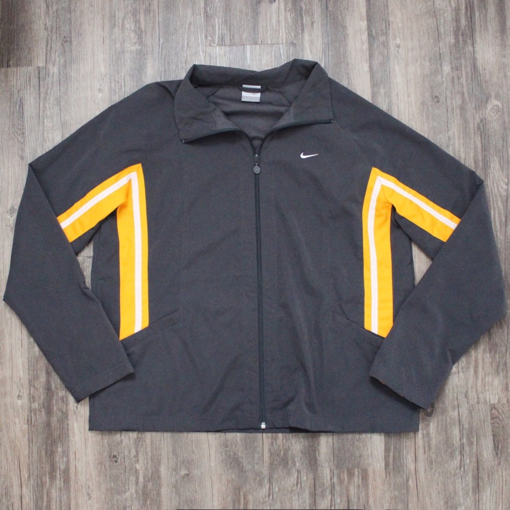 NIKE Charcoal Gray Orange Windbreaker Jacket